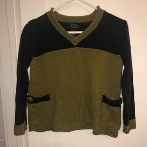 Pure Handknit sweater sz M/L EUC rolled v neck